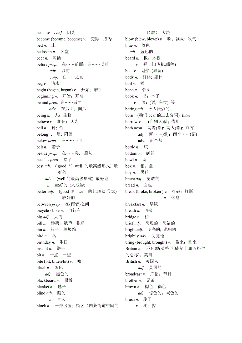 初中英语考纲词汇表_第3页