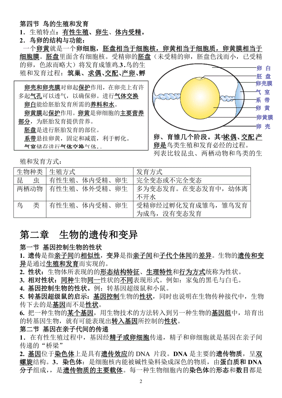 最新人教版八年级生物下册知识点归纳汇总_第2页