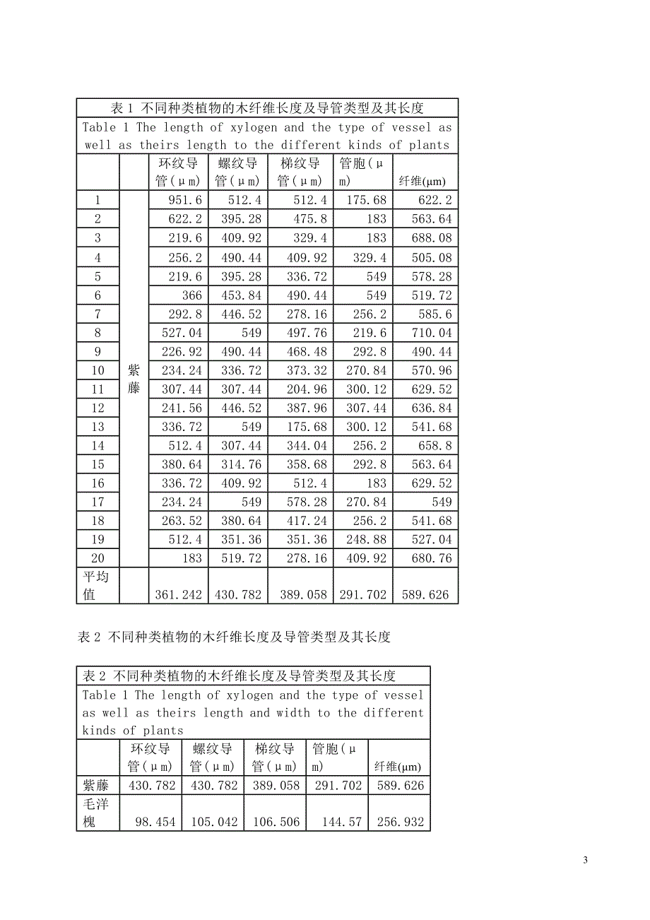 毛洋槐、紫藤一年生枝条木纤维和导管种类的探讨.doc_第3页