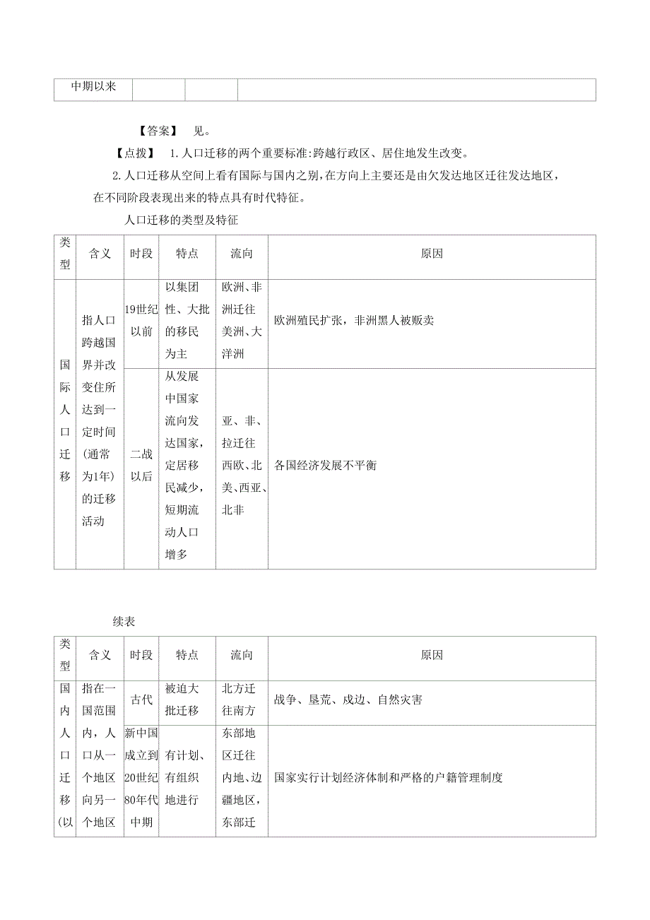 高中地理人教版必修2导学案 第一章 第二节 人口的空间变化1_第4页