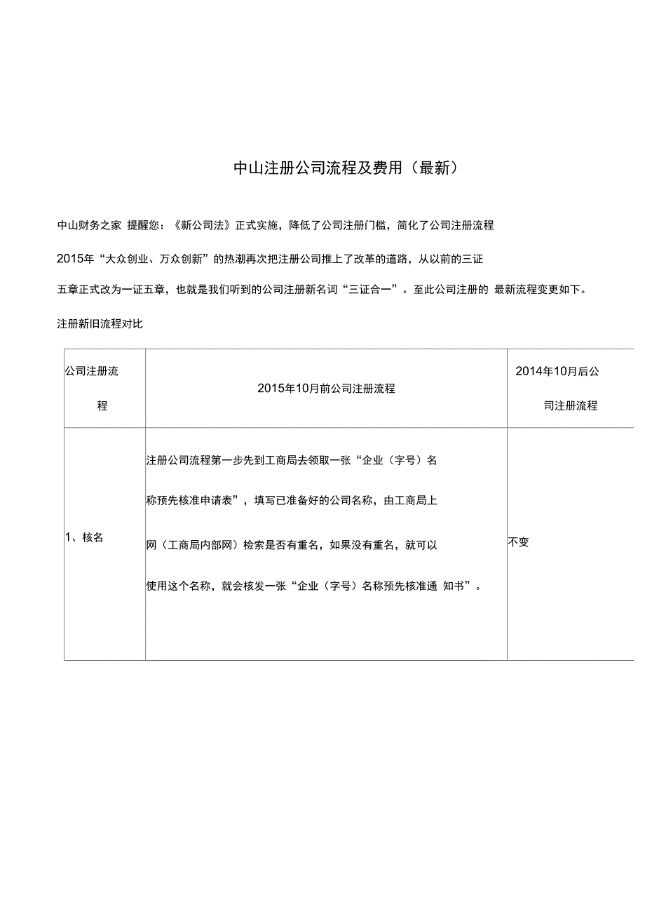 中山注册公司流程及费用_第1页