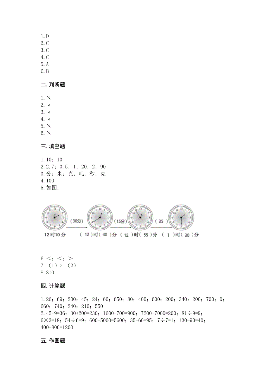 2022人教版三年级上册数学期中测试卷(真题汇编).docx_第4页