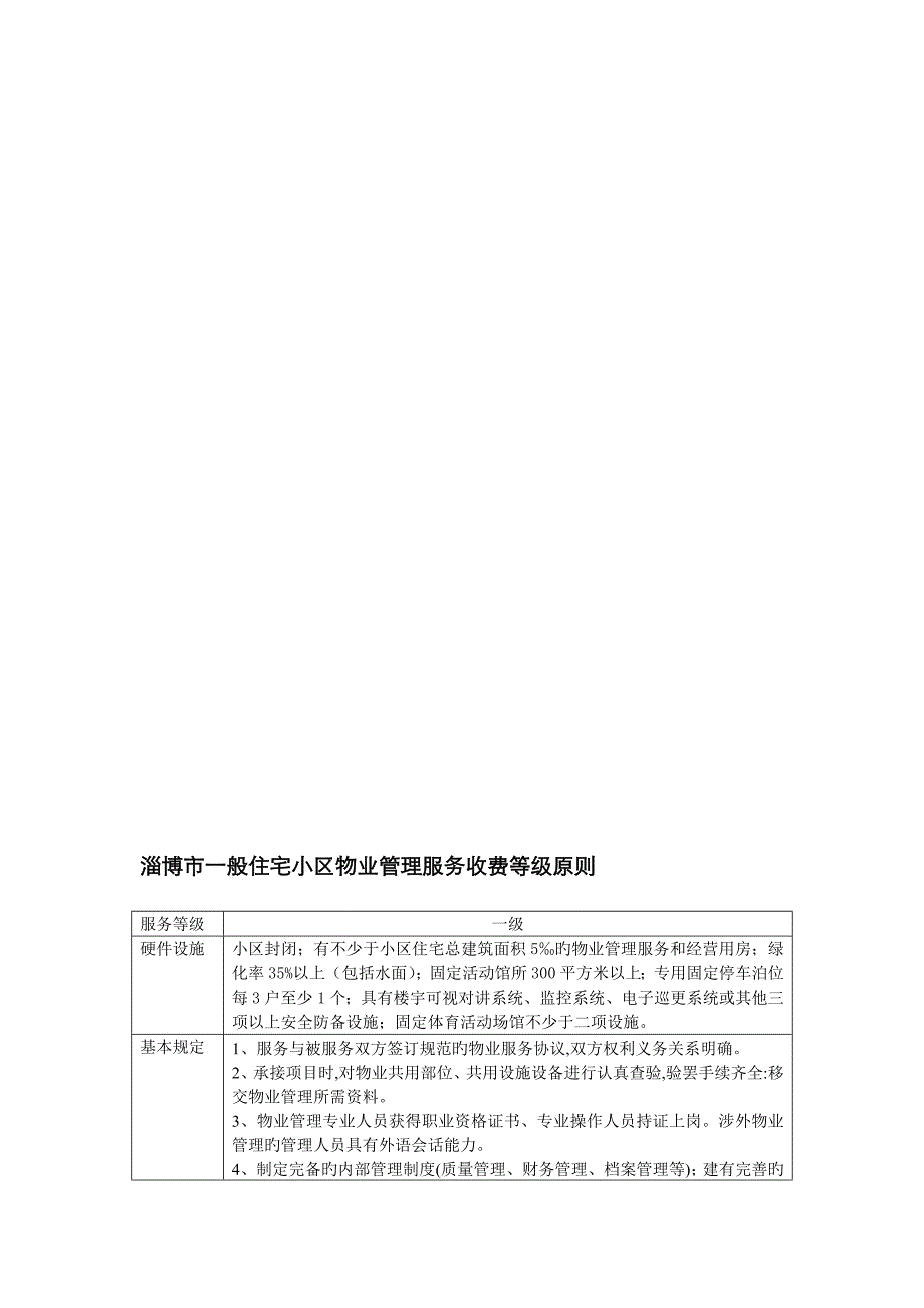 淄博市普通住宅小区物业管理服务收费等级标准---文本资料_第2页