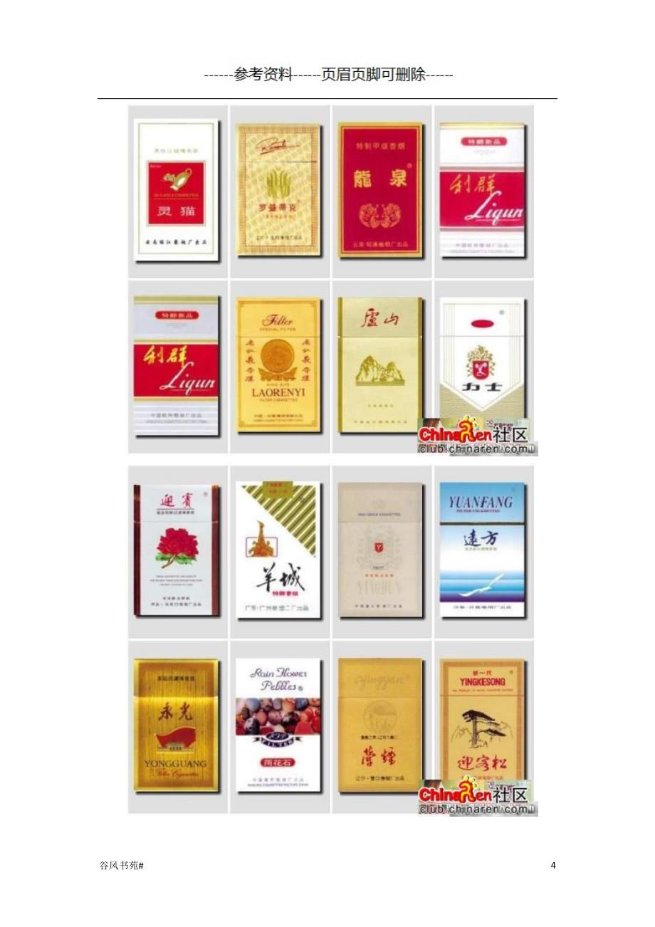 中国香烟品牌大全知识分析_第4页