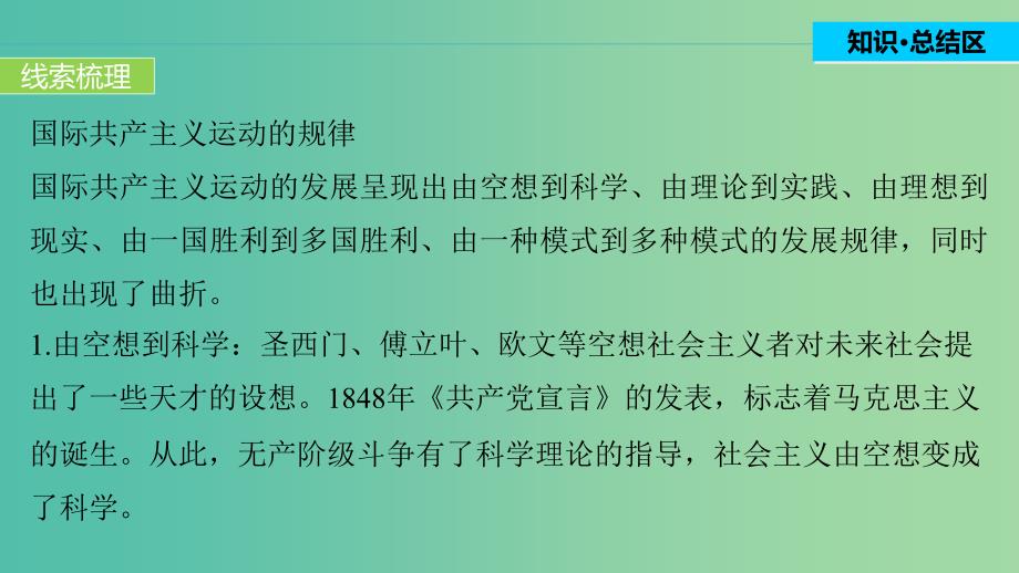 高中历史 第五单元 从科学社会主义理论到社会主义制度的建立 24 单元学习总结课件 新人教版必修1.ppt_第3页