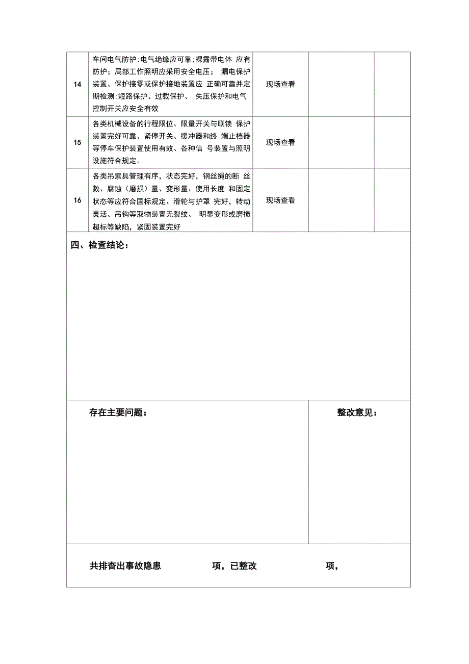 车间安全生产隐患排查表_第2页