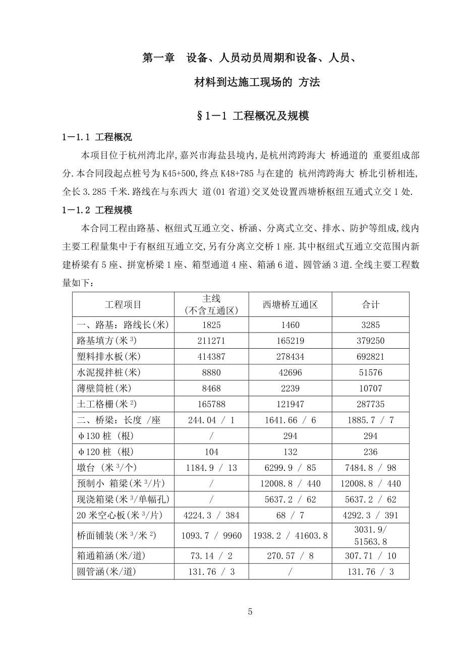 跨海大桥通道路基及枢纽式互通立交施工方案范本_第5页