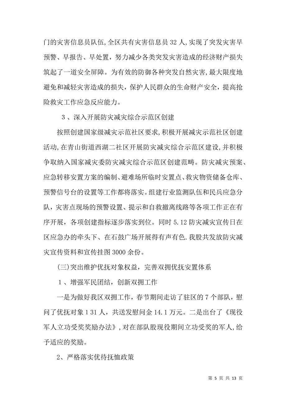 民政局上半年工作总结范文_第5页