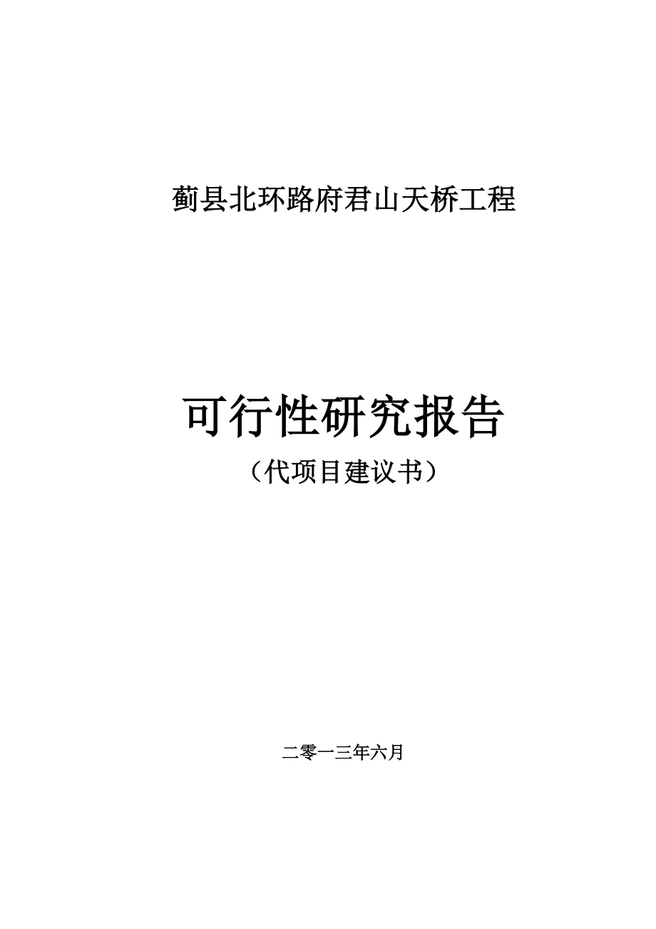 专题讲座资料2022年府君山天桥工程可行性研究报告_第1页