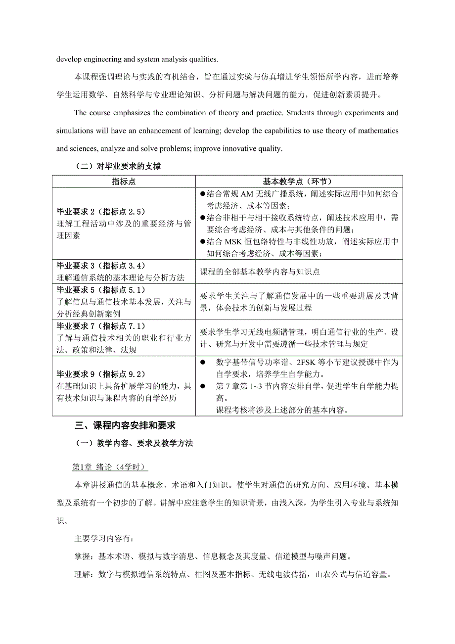 通信原理 教学大纲_第2页