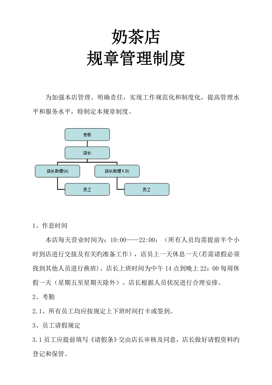 奶茶店规章管理制度.doc_第1页