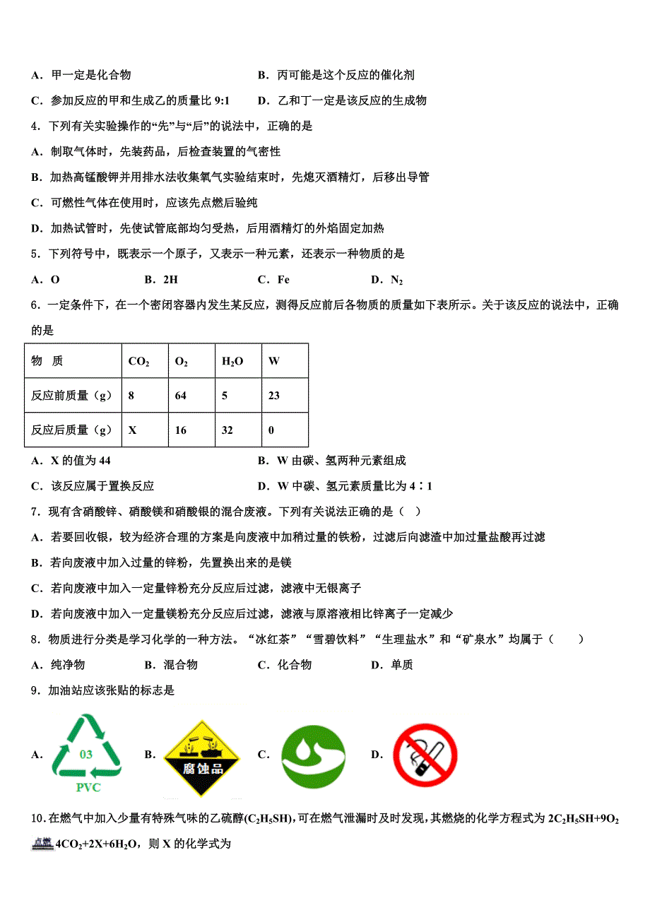 2022-2023学年云南省昭通市昭阳区乐居镇中学九年级化学第一学期期末学业质量监测试题含解析.doc_第2页