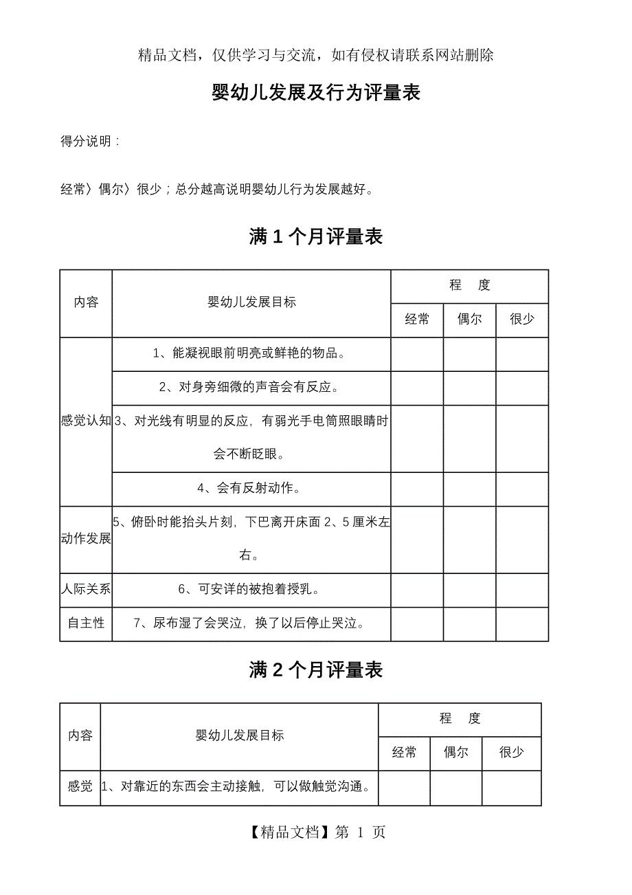 婴幼儿发展及行为评量表_第1页