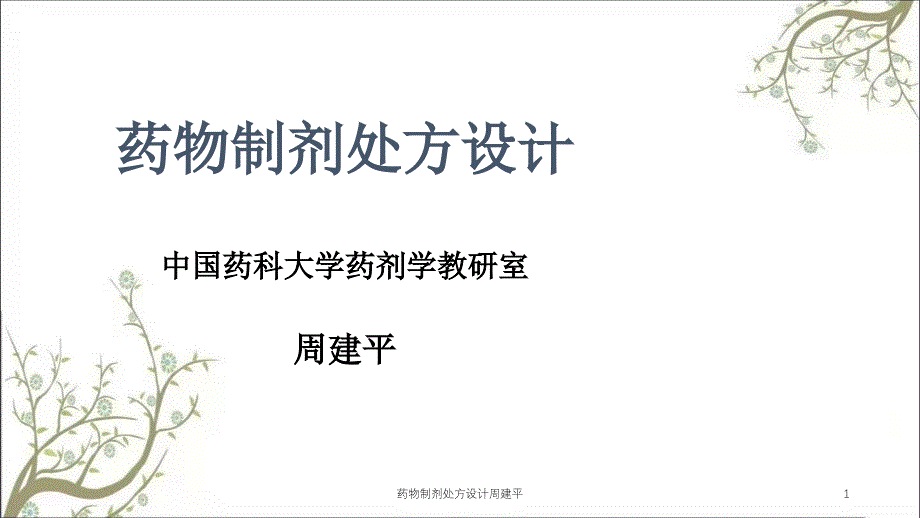 药物制剂处方设计周建平课件_第1页