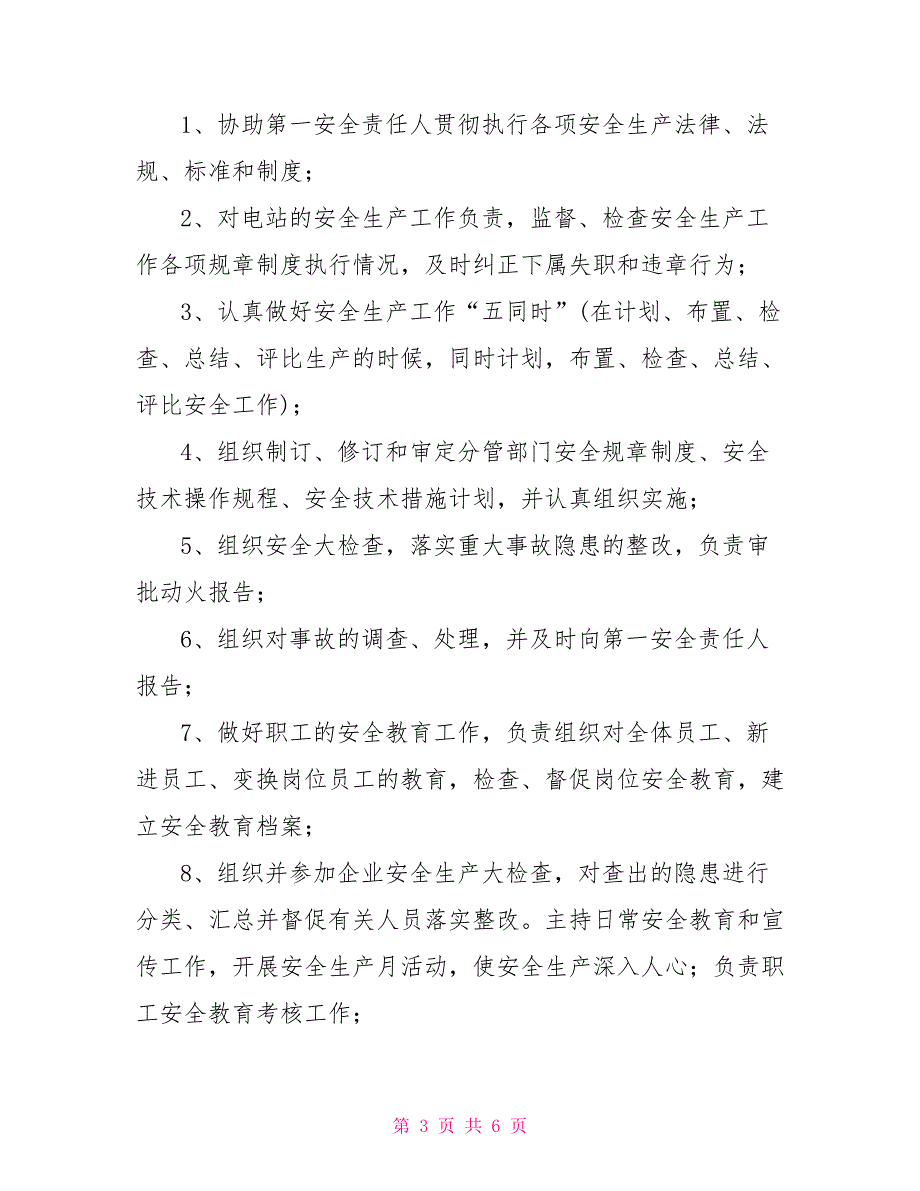 电站安全生产岗位责任制_第3页