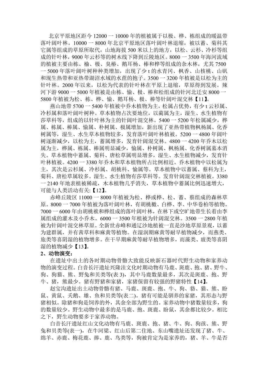 蒙古高原东南边缘新石器时代环境与经济模式的关系_第5页