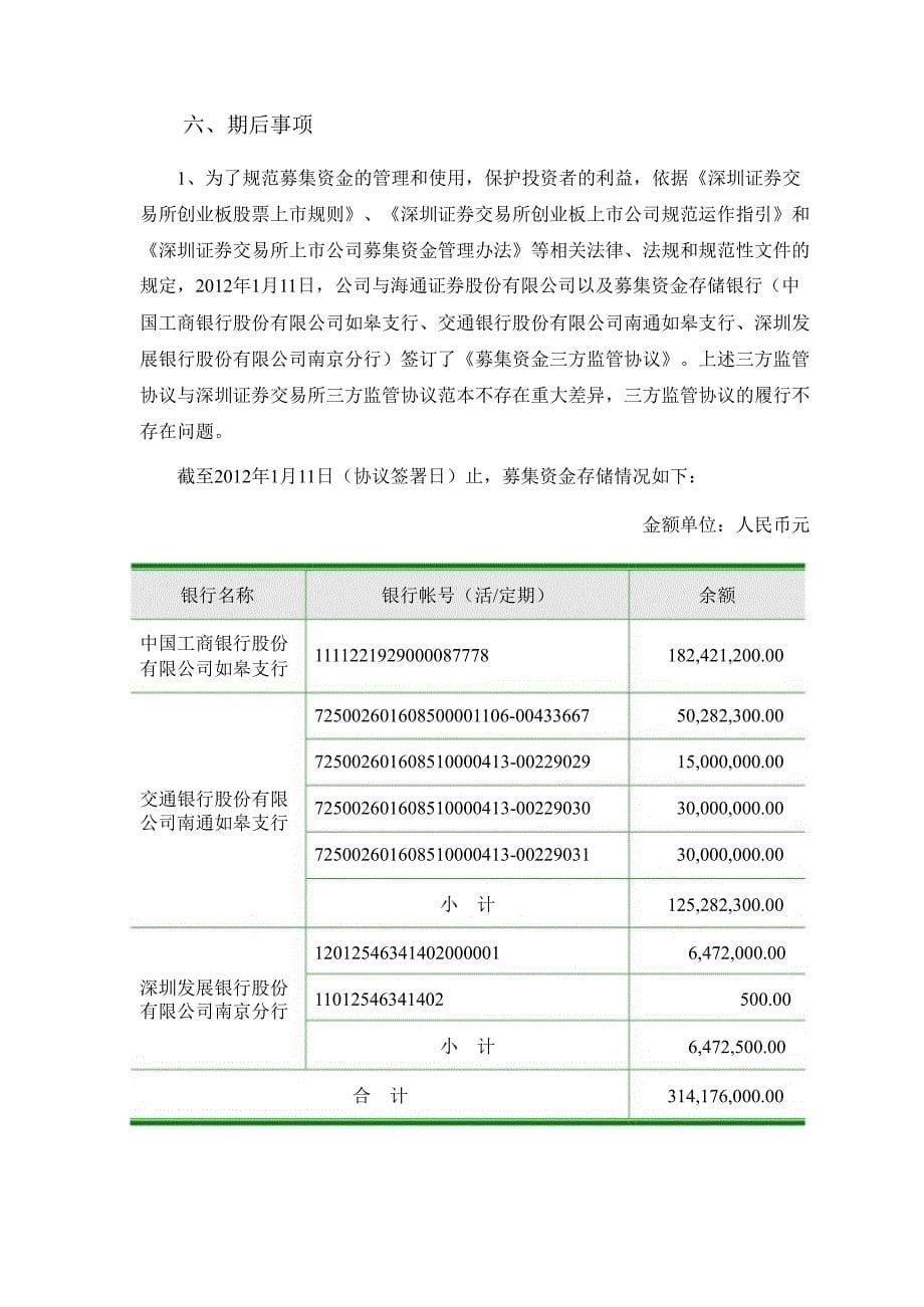 南通锻压募集资金存放与使用情况鉴证报告_第5页