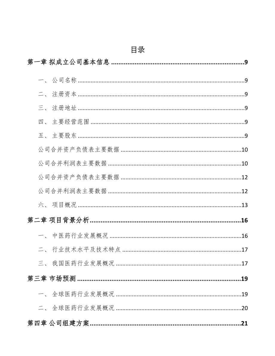 南昌关于成立医药产品公司可行性研究报告(DOC 88页)_第2页