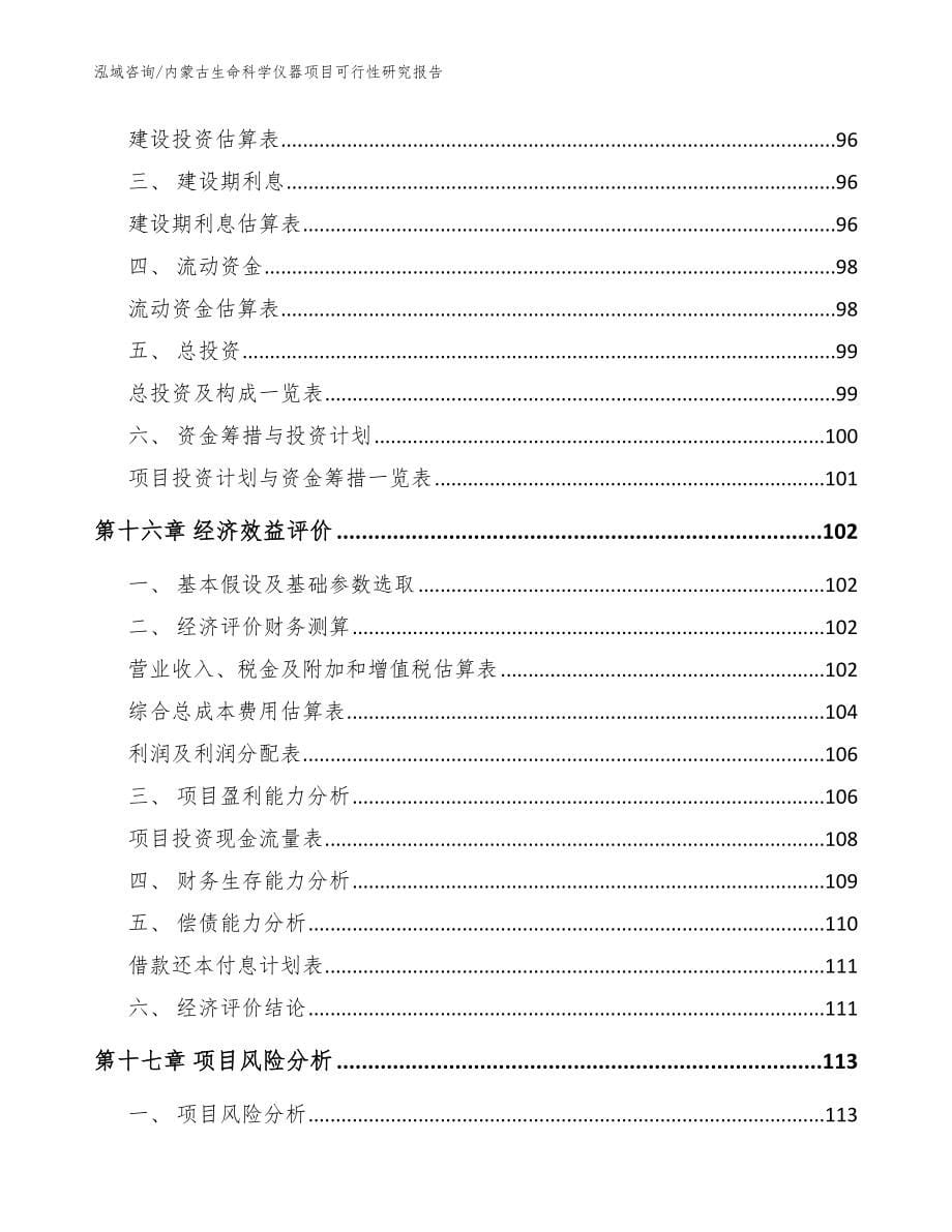 内蒙古生命科学仪器项目可行性研究报告（范文模板）_第5页