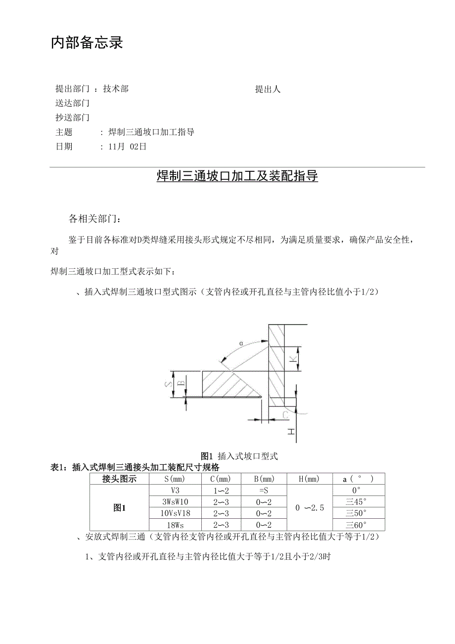 焊制三通坡口加工指导_第1页