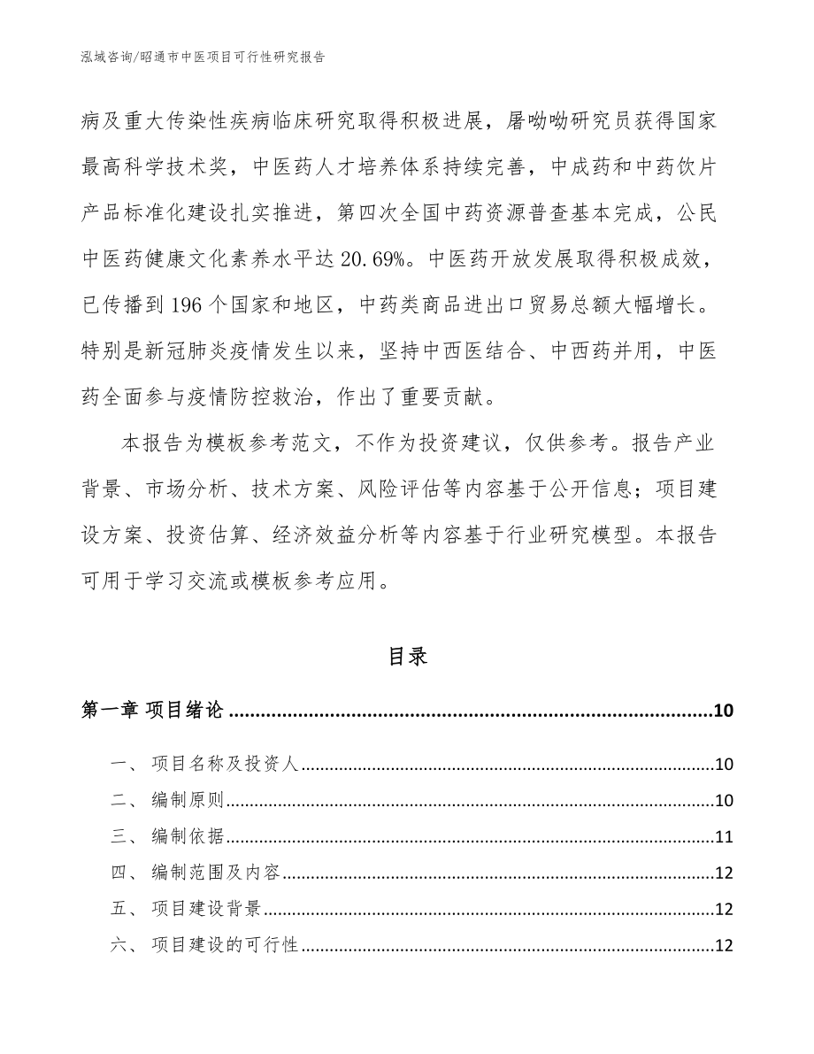 昭通市中医项目可行性研究报告模板范本_第3页