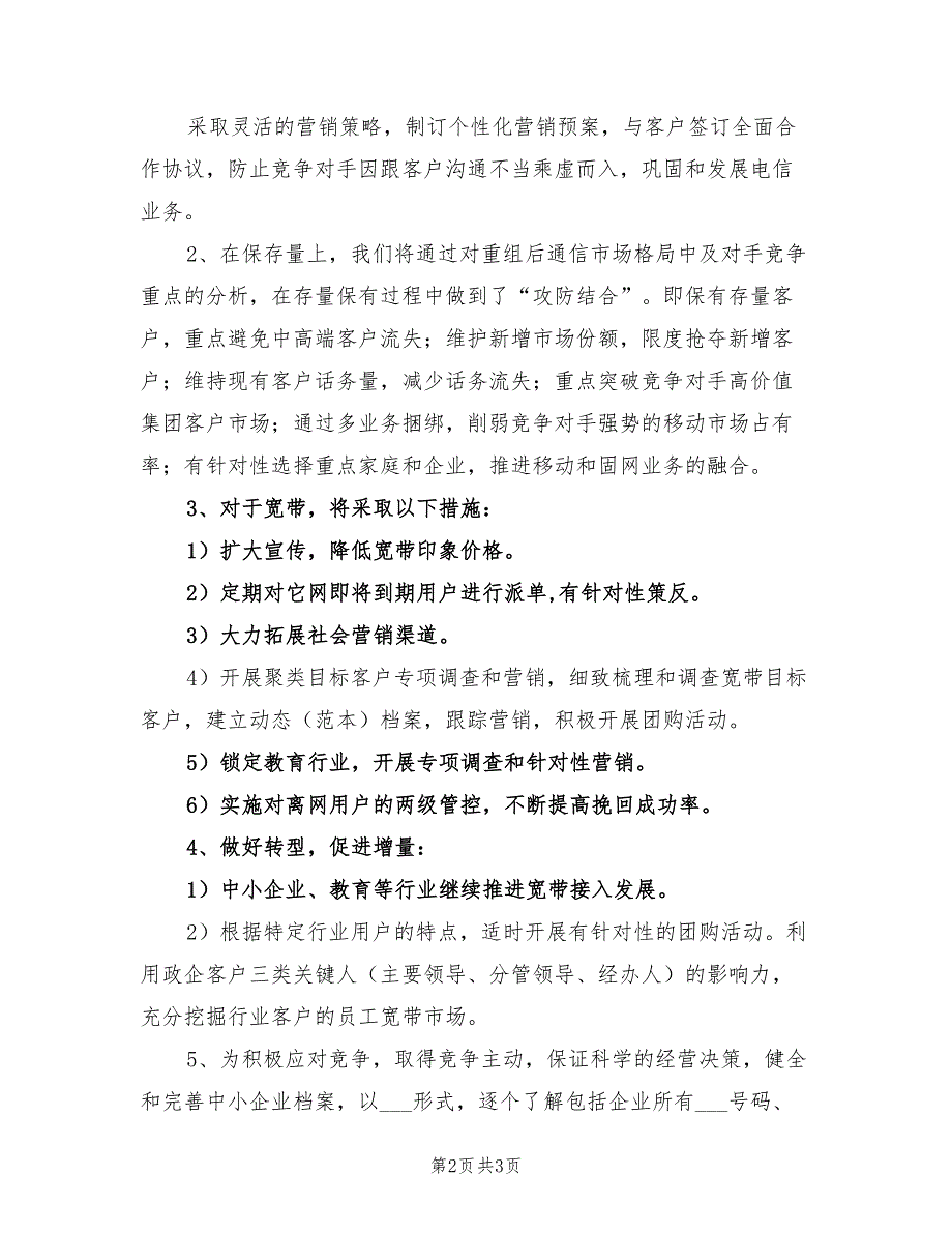 2022年电信行业工作总结_第2页