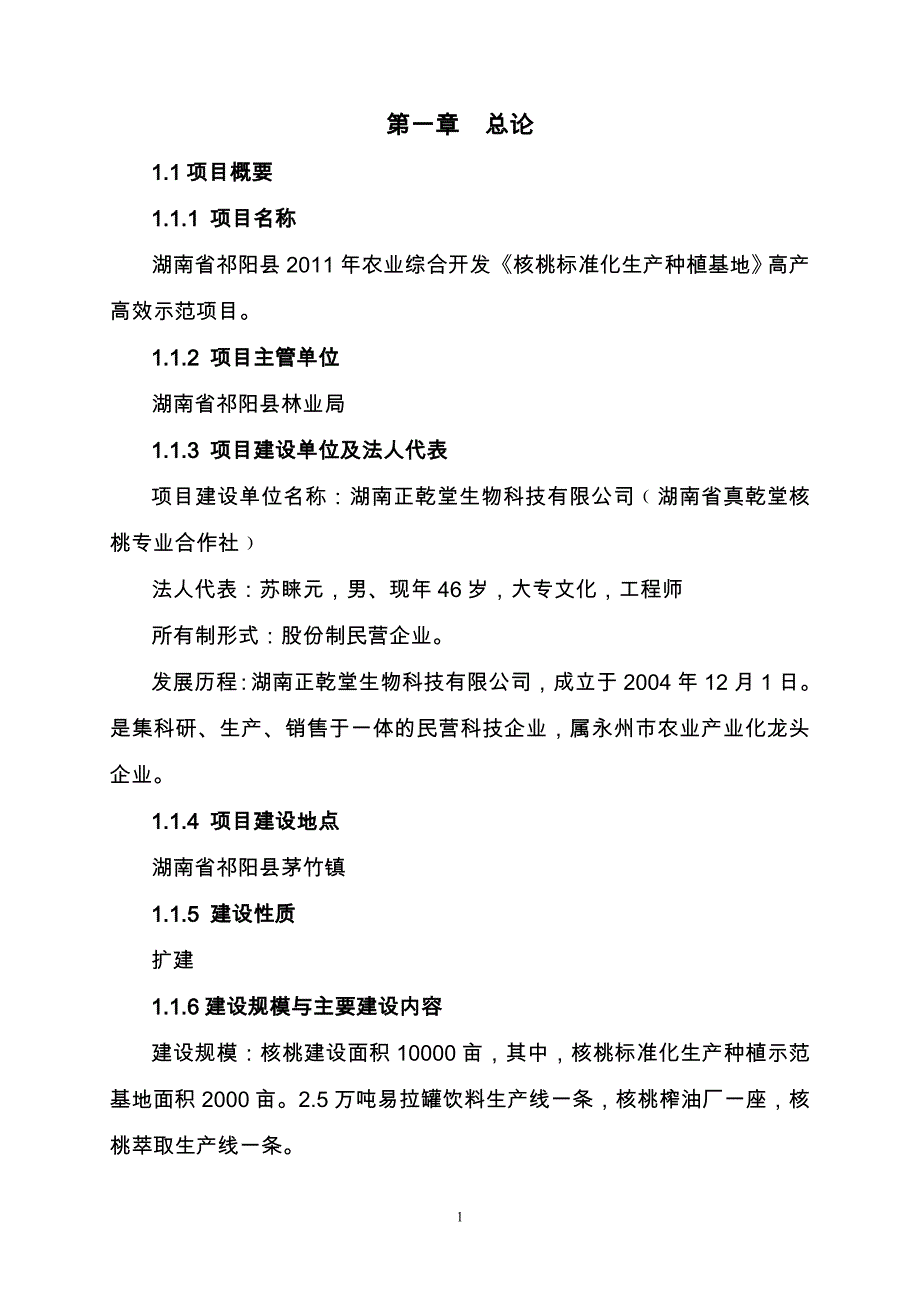 核桃项目可行性研究报告.doc_第1页