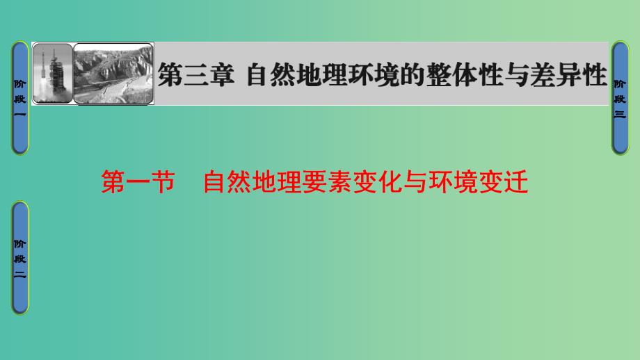 高中地理 第三章 自然地理环境的整体性与差异性 第一节 自然地理要素变化和环境变迁课件 湘教版必修1.ppt_第1页