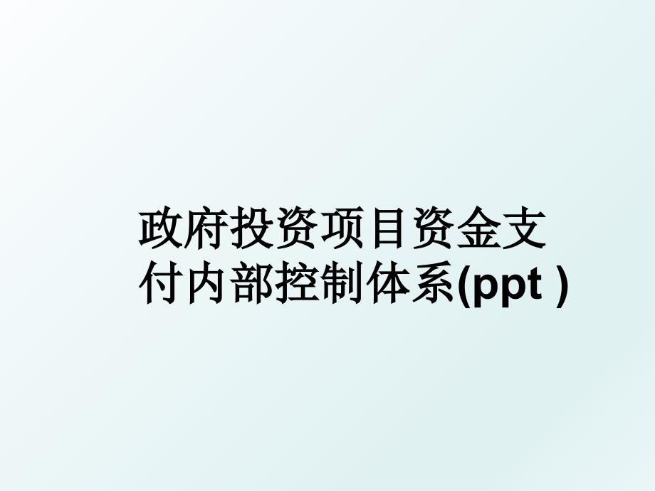 政府投资项目资金支付内部控制体系(ppt )_第1页