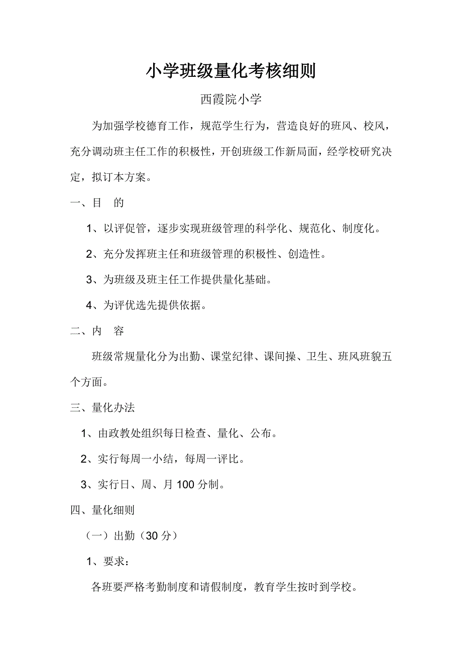 小学班级量化考核细则.doc_第1页