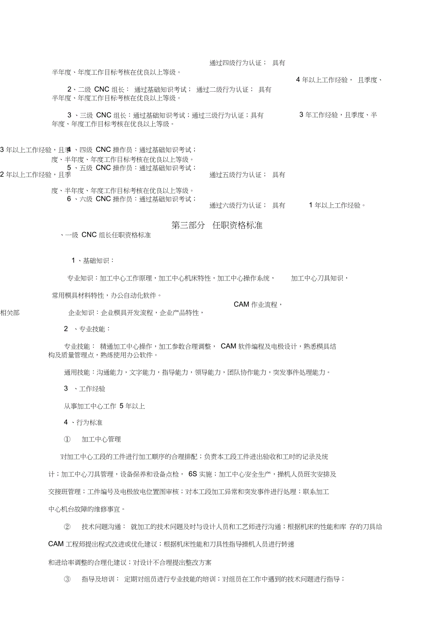 CNC技术任职资格标准_第2页