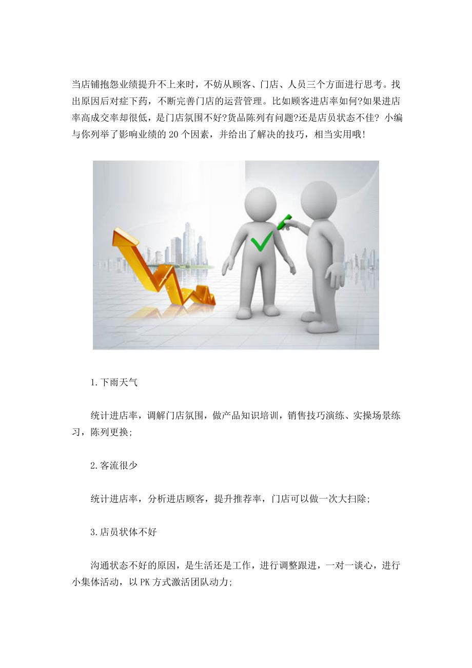 影响门店业绩的20个因素(附解决方案)_第1页