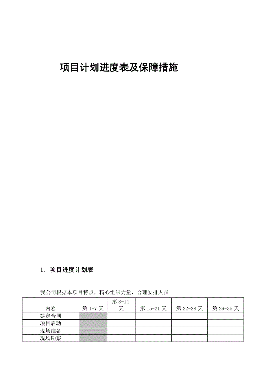 项目计划进度表及保障措施_第1页