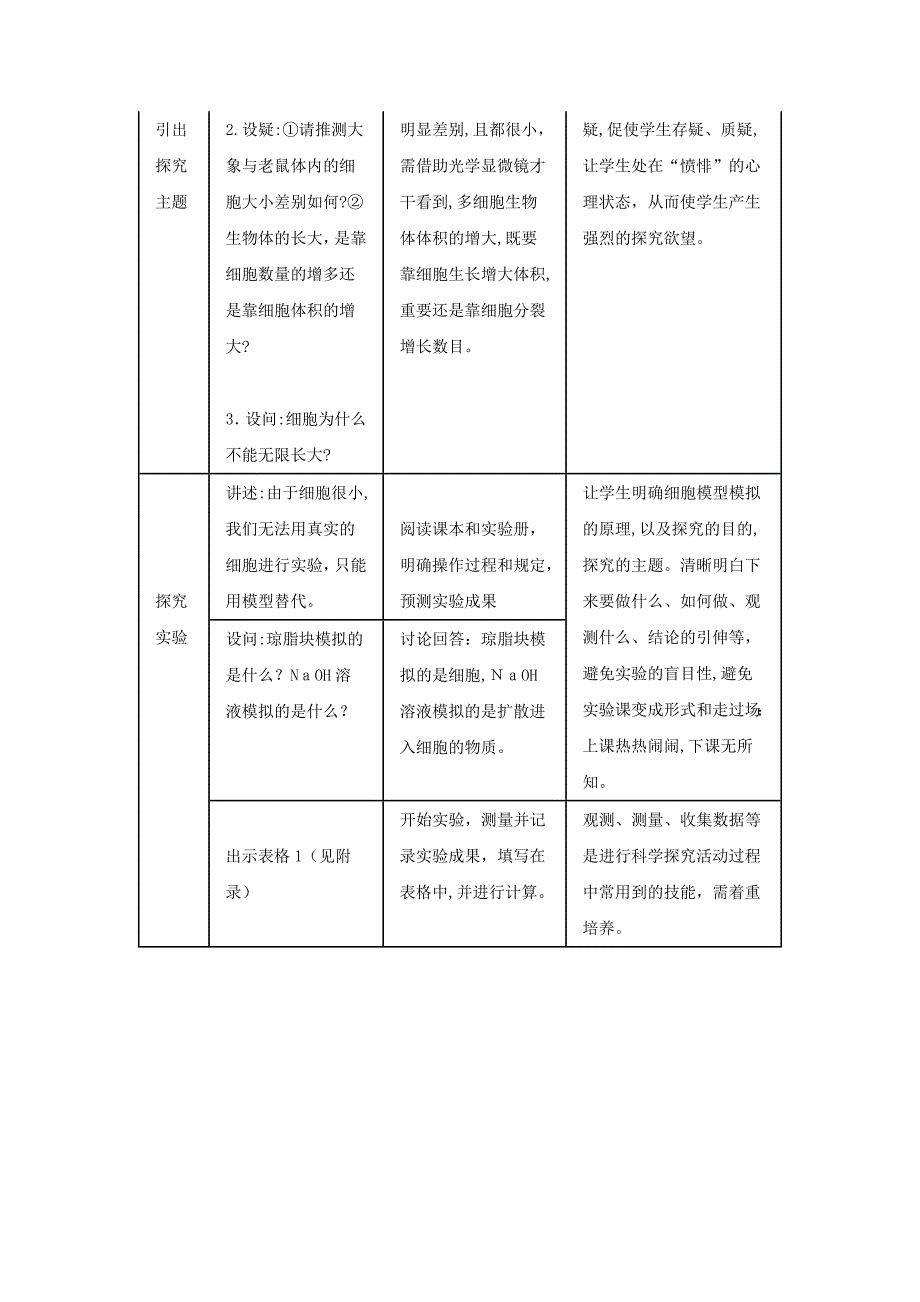 【最新】高中生物-61细胞增殖第一课时细胞大小与物质运输的关系教案-新人教版必修1_第3页