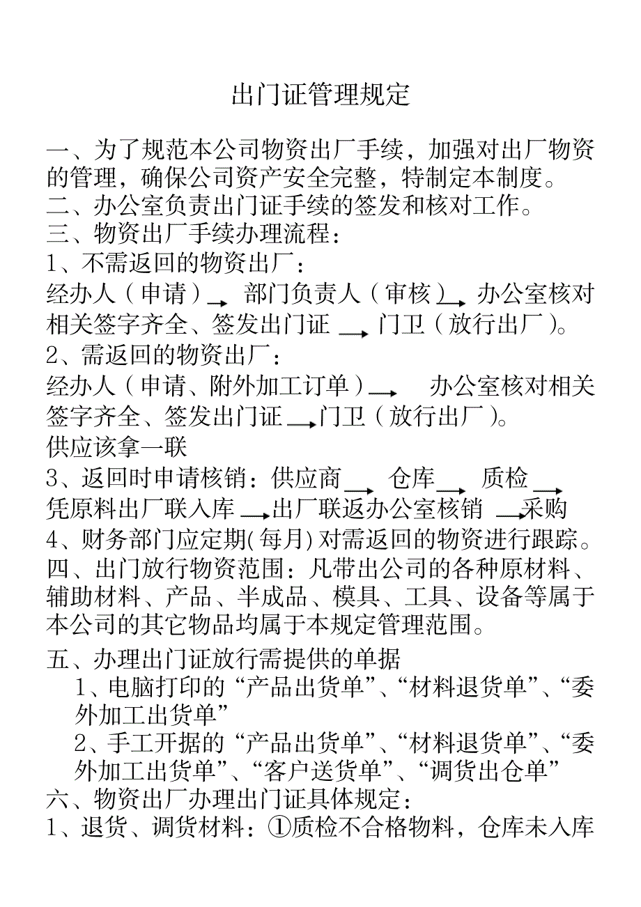 出门证管理规定_第1页