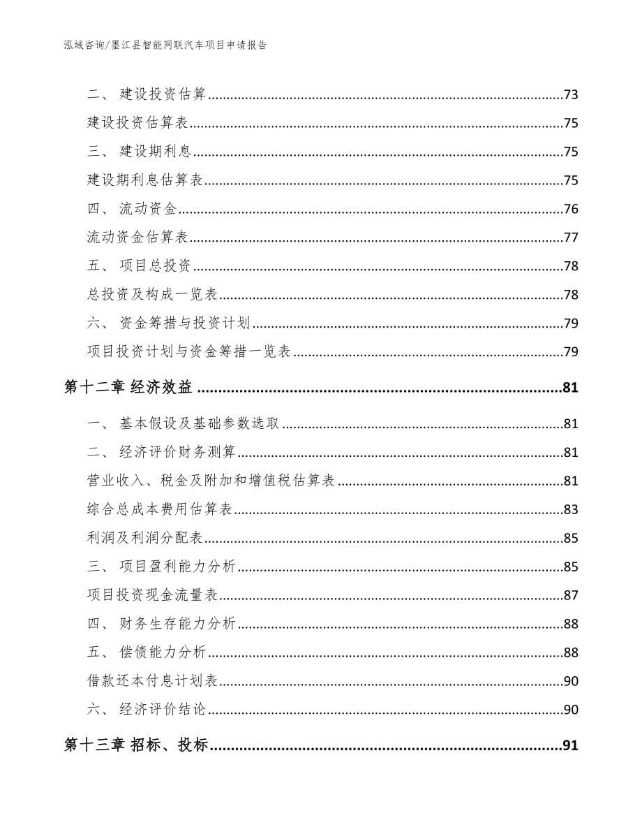 墨江县智能网联汽车项目申请报告【范文模板】_第5页
