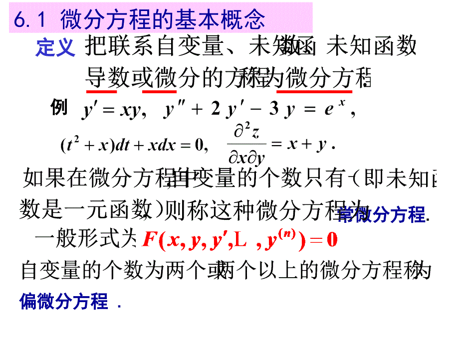 高等数学课件：第六章 微分方程_第2页