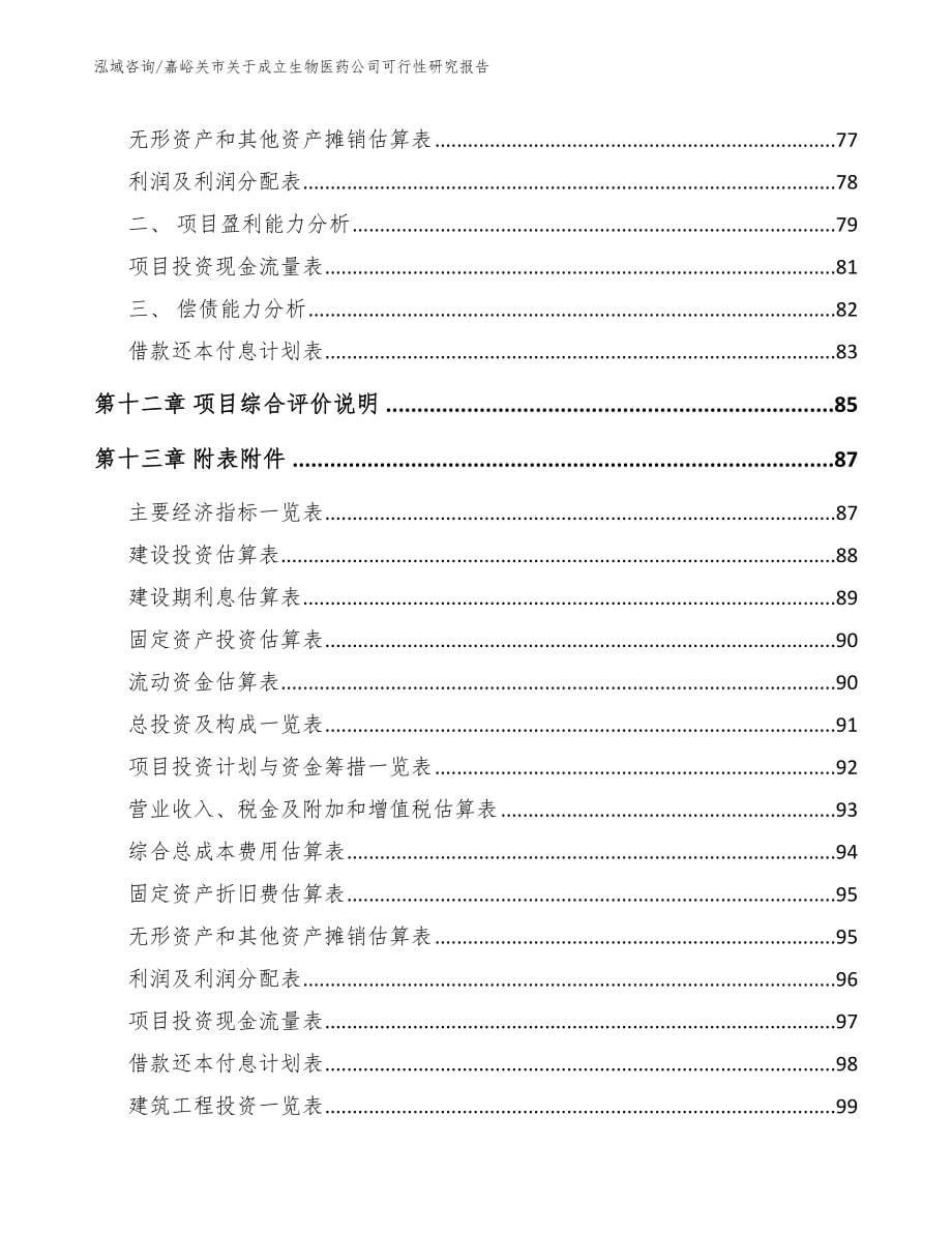 嘉峪关市关于成立生物医药公司可行性研究报告_参考模板_第5页