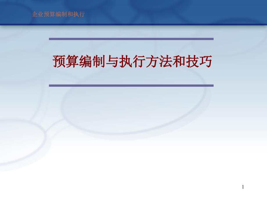 预算管理精品全面预算管理预算编制与执行方法和技巧_第1页