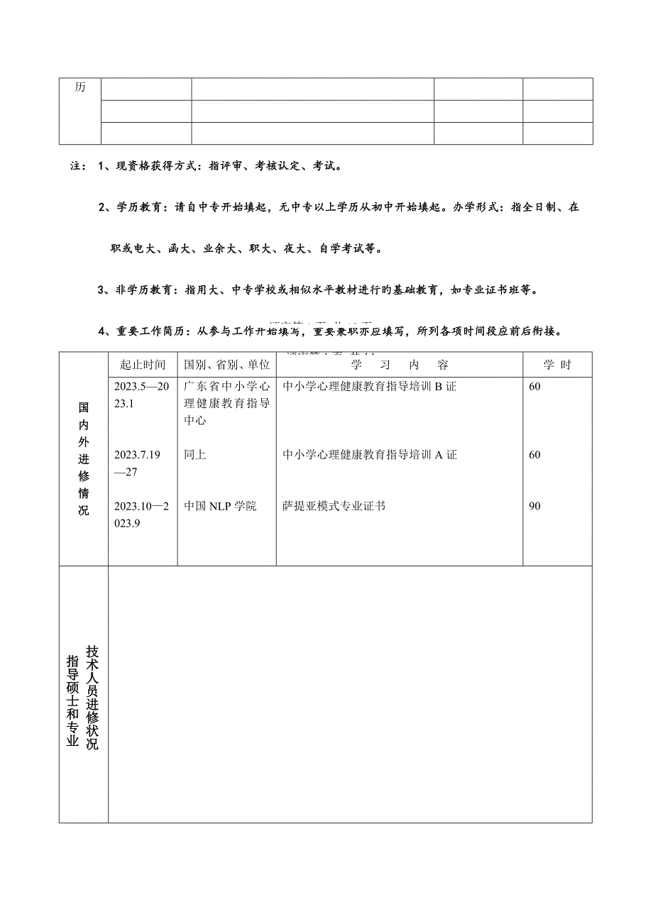 2023年广东省专业技术资格评审表模板_第4页