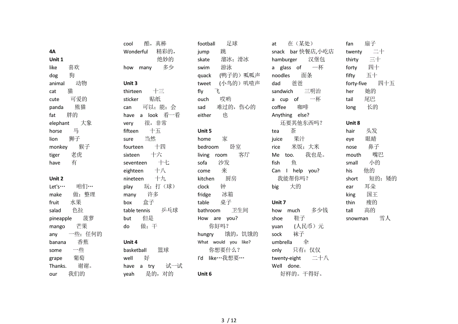 苏教版3A-6B英语单词_第3页