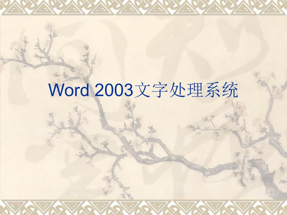 Word2003文字处理系统_第1页