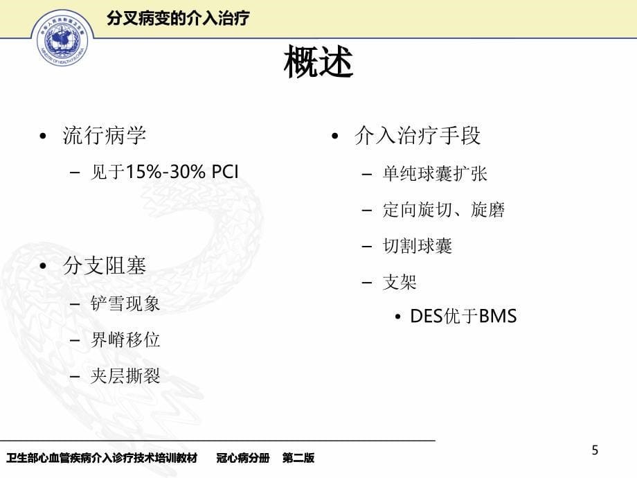 冠脉介入培训教程分叉病变的介入治疗PowerPoint 演示文稿_第5页