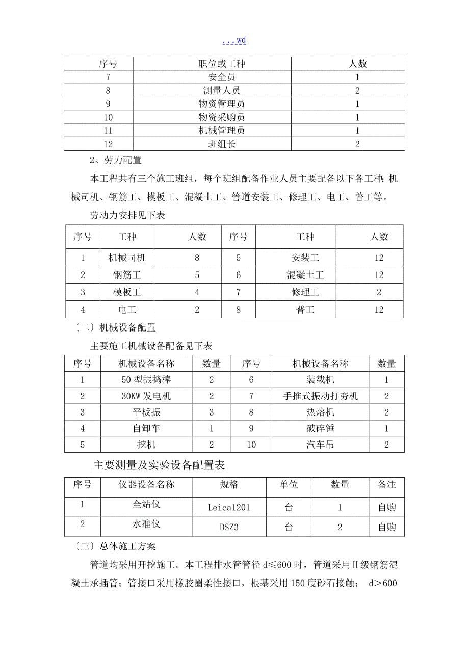 雨水管道工程专项施工组织方案_第5页