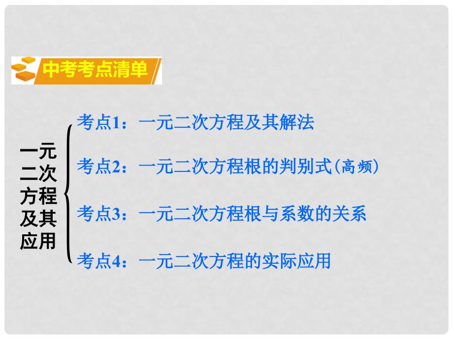 湖南省中考数学 第一部分 教材知识梳理 第二单元 方程（组）与不等式（组）第7课时 一元二次方程及其应用课件_第2页