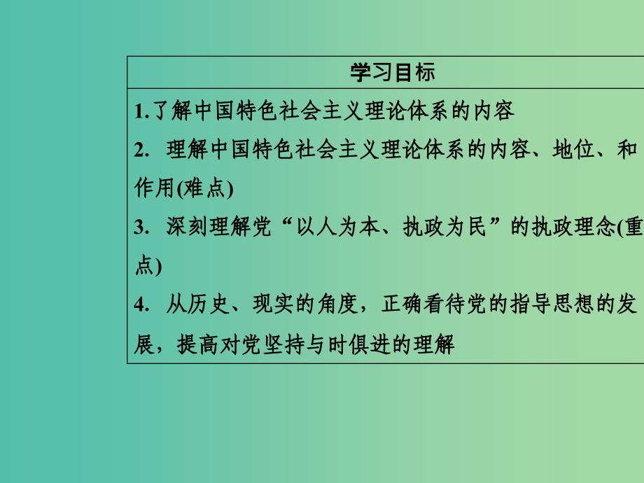 高中政治第3单元发展社会主义民主政治第六课第二框中国共产党：以人为本执政为民课件新人教版.ppt_第4页