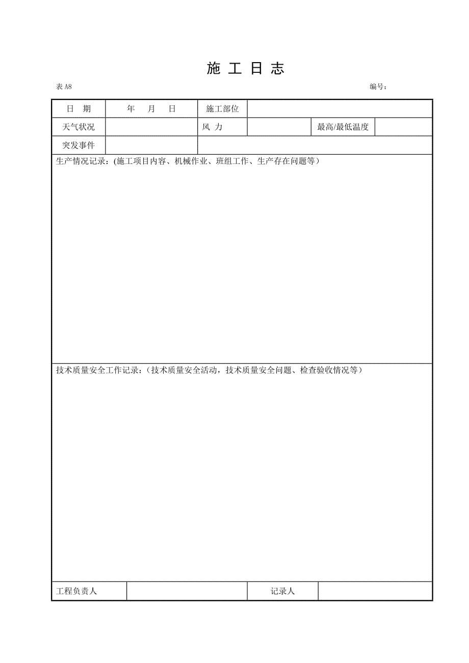 施工日志空白表格02171.doc_第5页