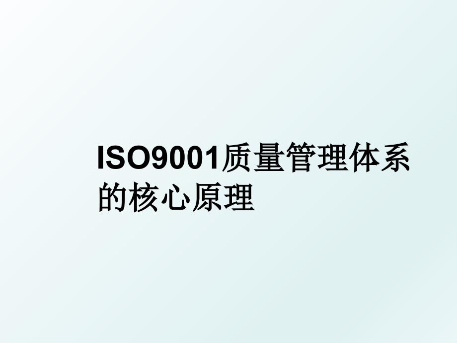 iso9001质量体系的核心原理_第1页