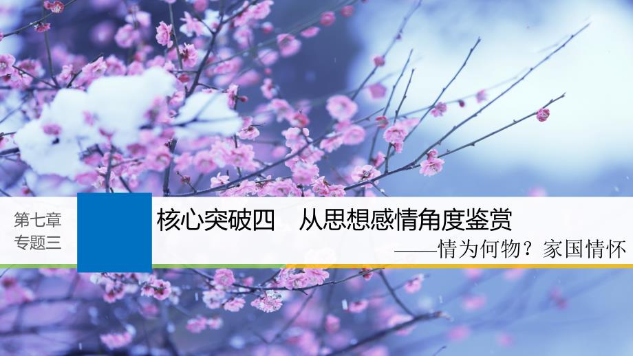 高考语文一轮复习第七章古诗鉴赏基于思想内容和艺术特色的鉴赏性阅读专题三理解必备知识掌握关键能力核心突破四从思想感情角度鉴赏课件_第1页