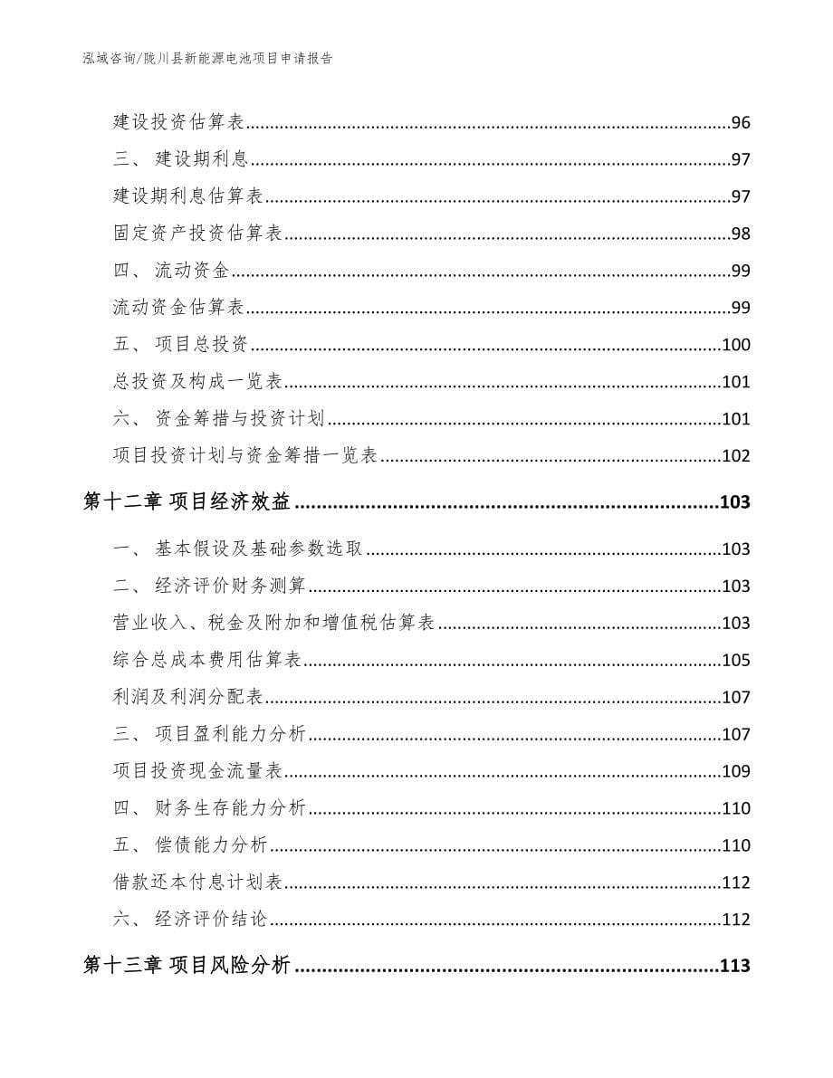 陇川县新能源电池项目申请报告参考范文_第5页